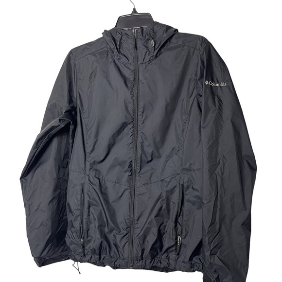 Columbia Windbreaker Jacket Hoodie Black Size Medium - Picture 1 of 9